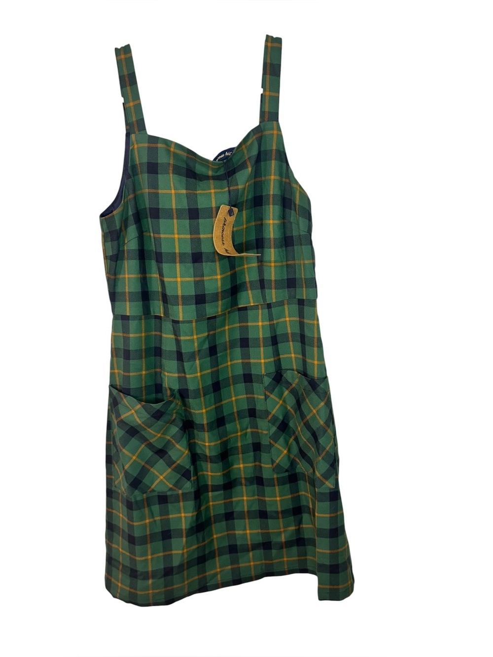 Princess Highway Peppa Check Midi Dress Green Gingham US Size 10 New With Tags